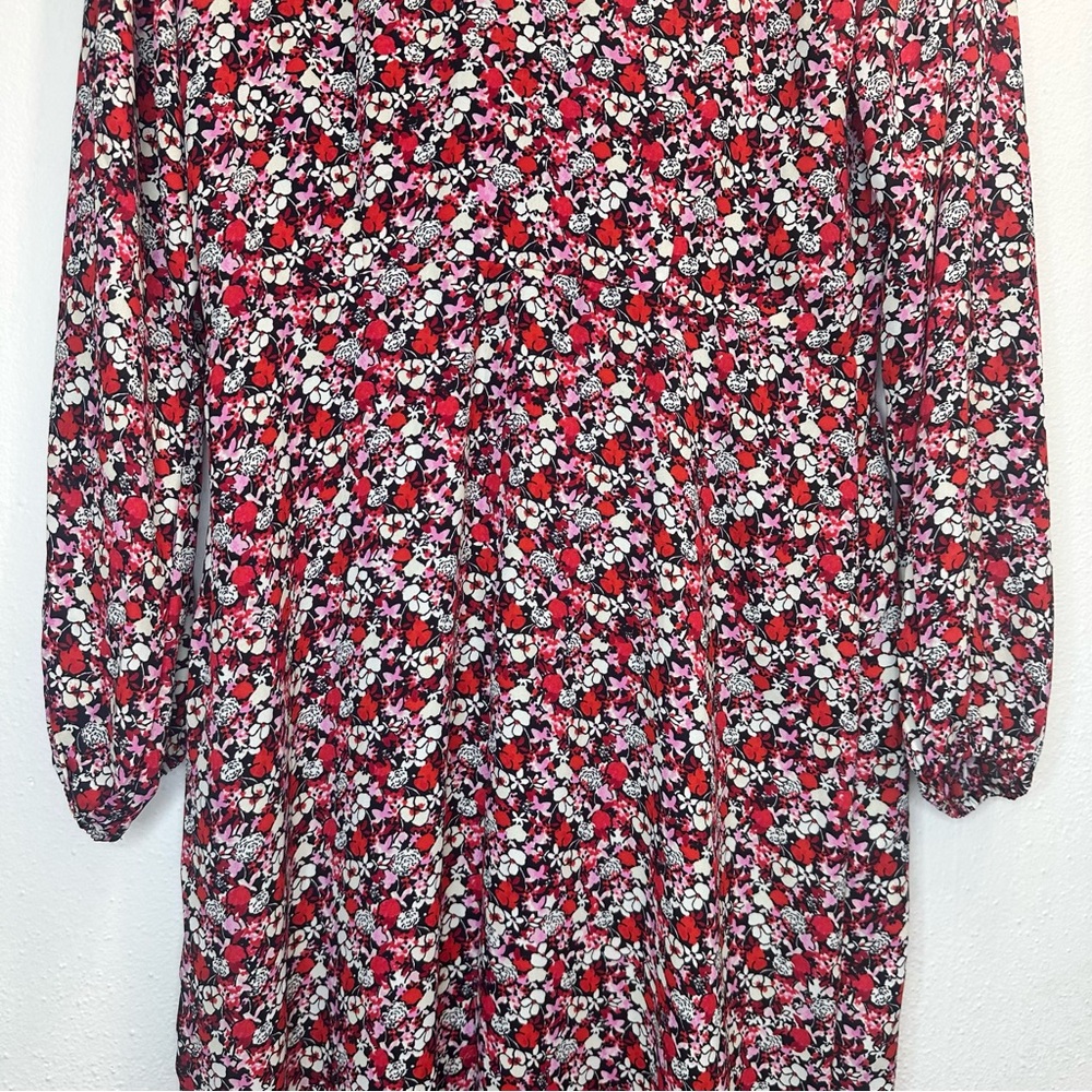 NWT Sanctuary Floral Chiffon Halter Neck Long Sleeve Front Cut-Out Dress Size 8 - Picture 10 of 15